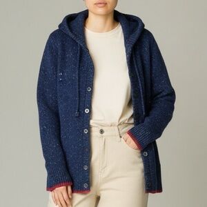 Patagonia Women’s Merino‎ Wool Ranchito Knit Hoodie Sz S Blue Cabincore Heritage